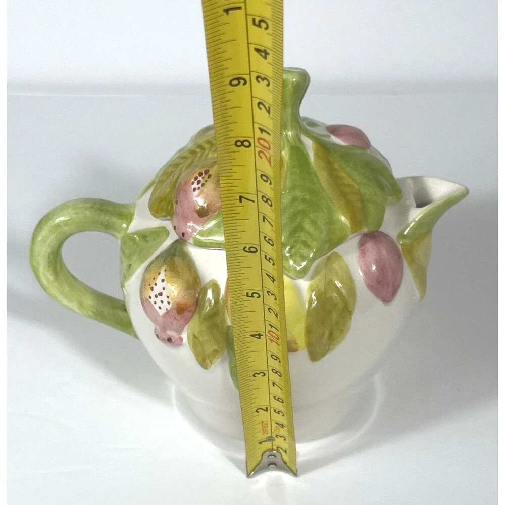 Andrea by Sadek Jay Willfred Fruit Teapot  9 in Made in Portugal Ceramic Vintage